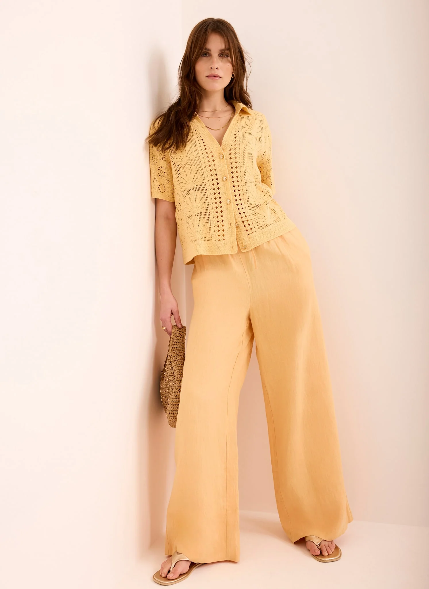Yellow Crochet Shell Shirt - Image 4