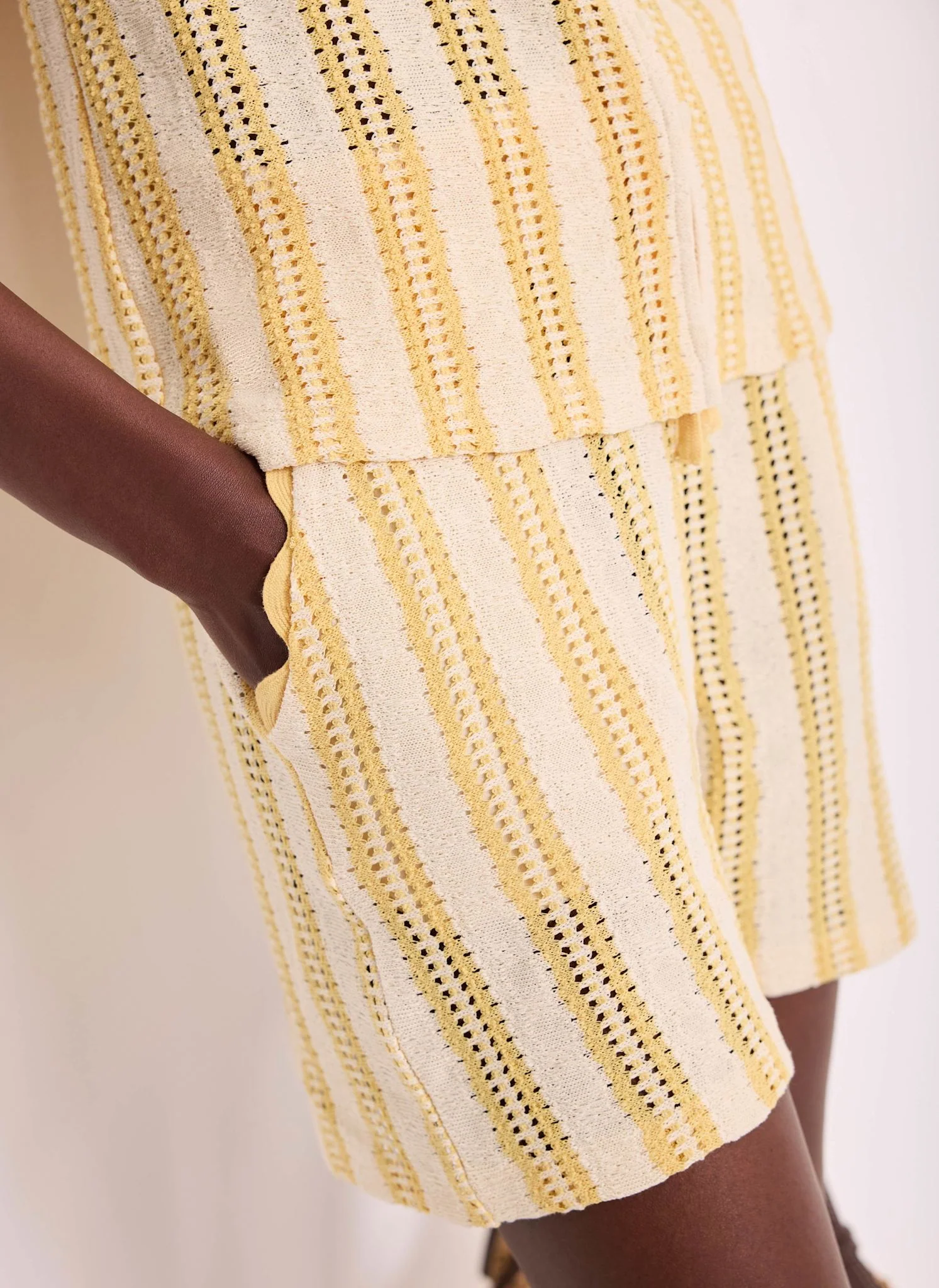 Yellow Stripe Beach Shorts Set - Image 5