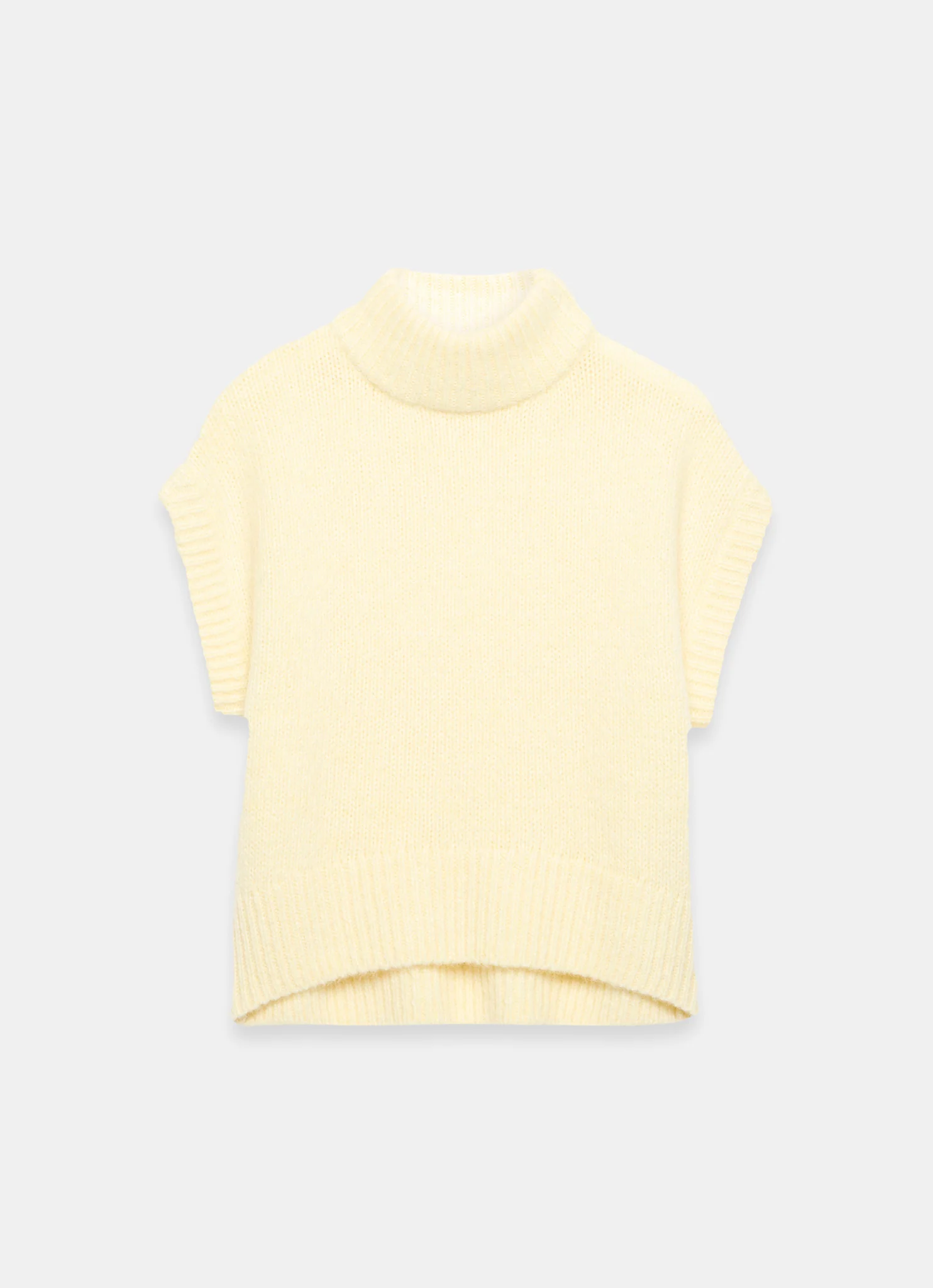 Butter Yellow Wool Blend High Neck Knit Top - Image 6