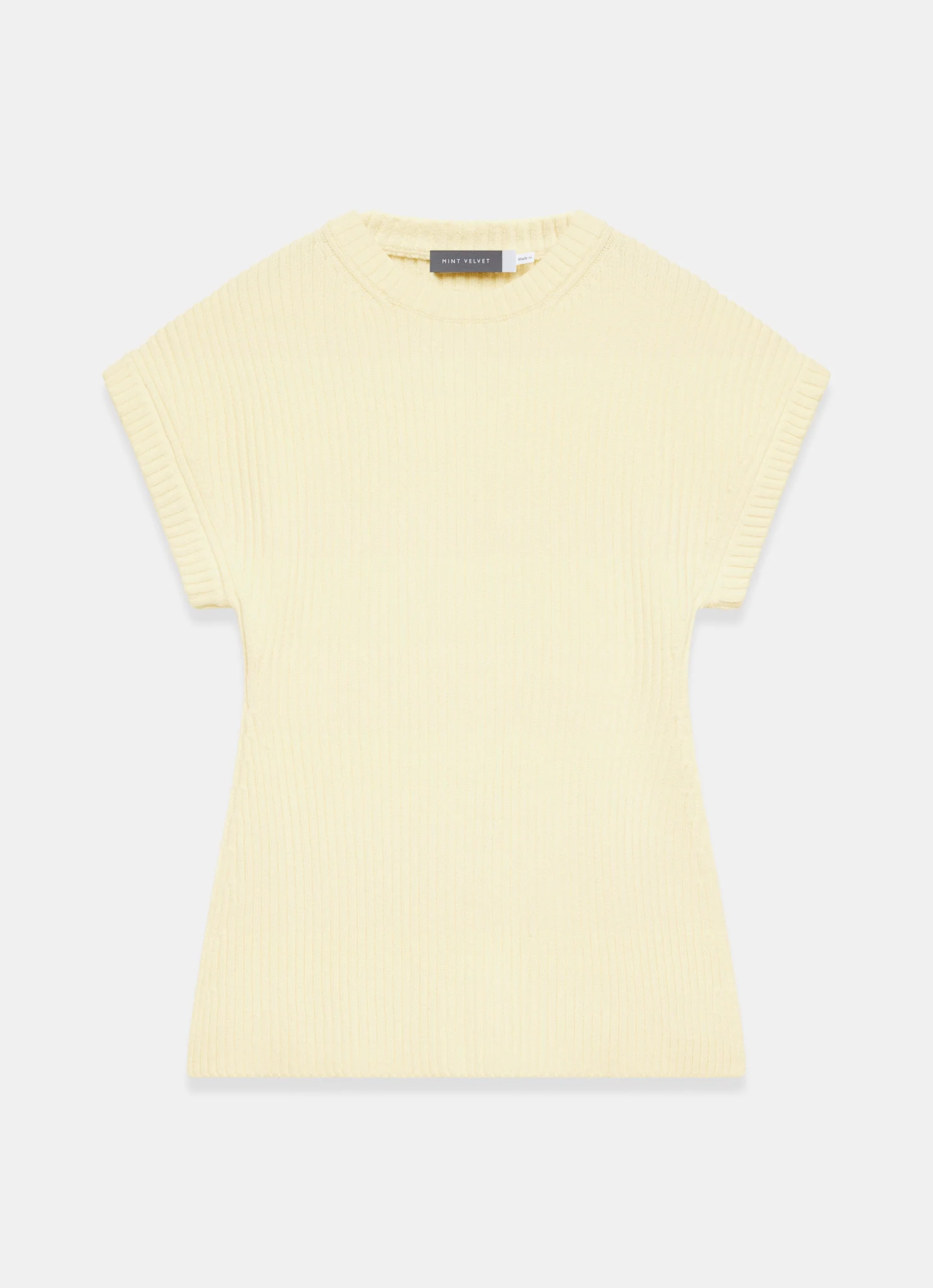 Butter Yellow Wool Blend Longline Knit Top - Image 7