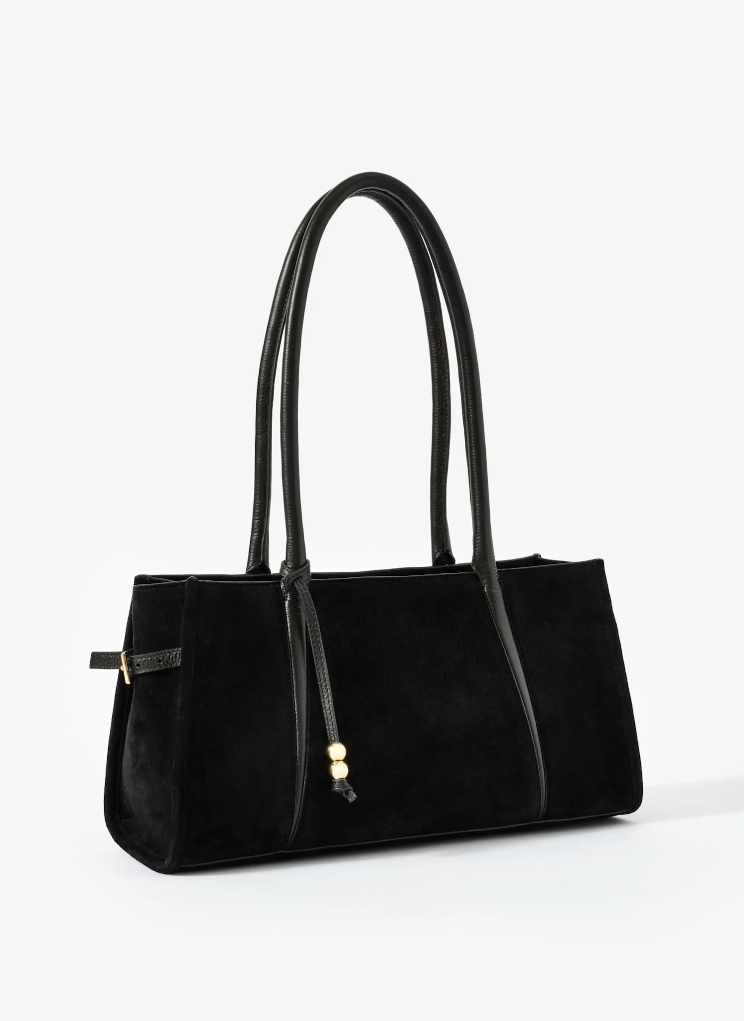 Zita Black Suede Shoulder Bag - Image 4