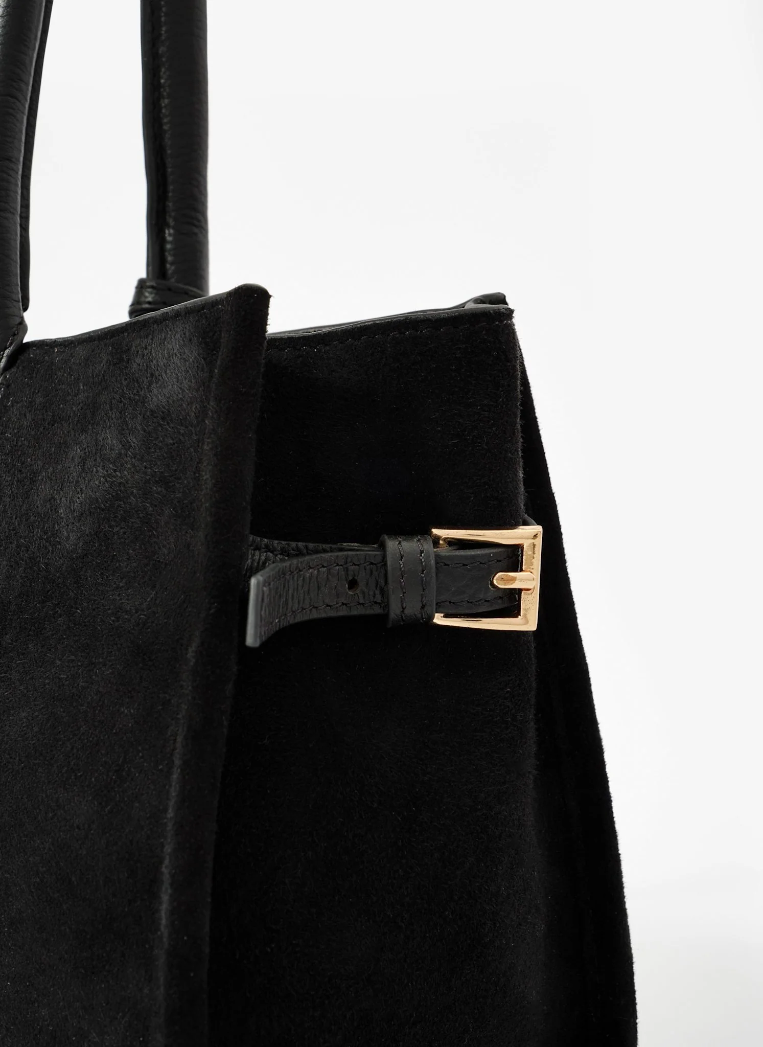 Zita Black Suede Shoulder Bag - Image 6